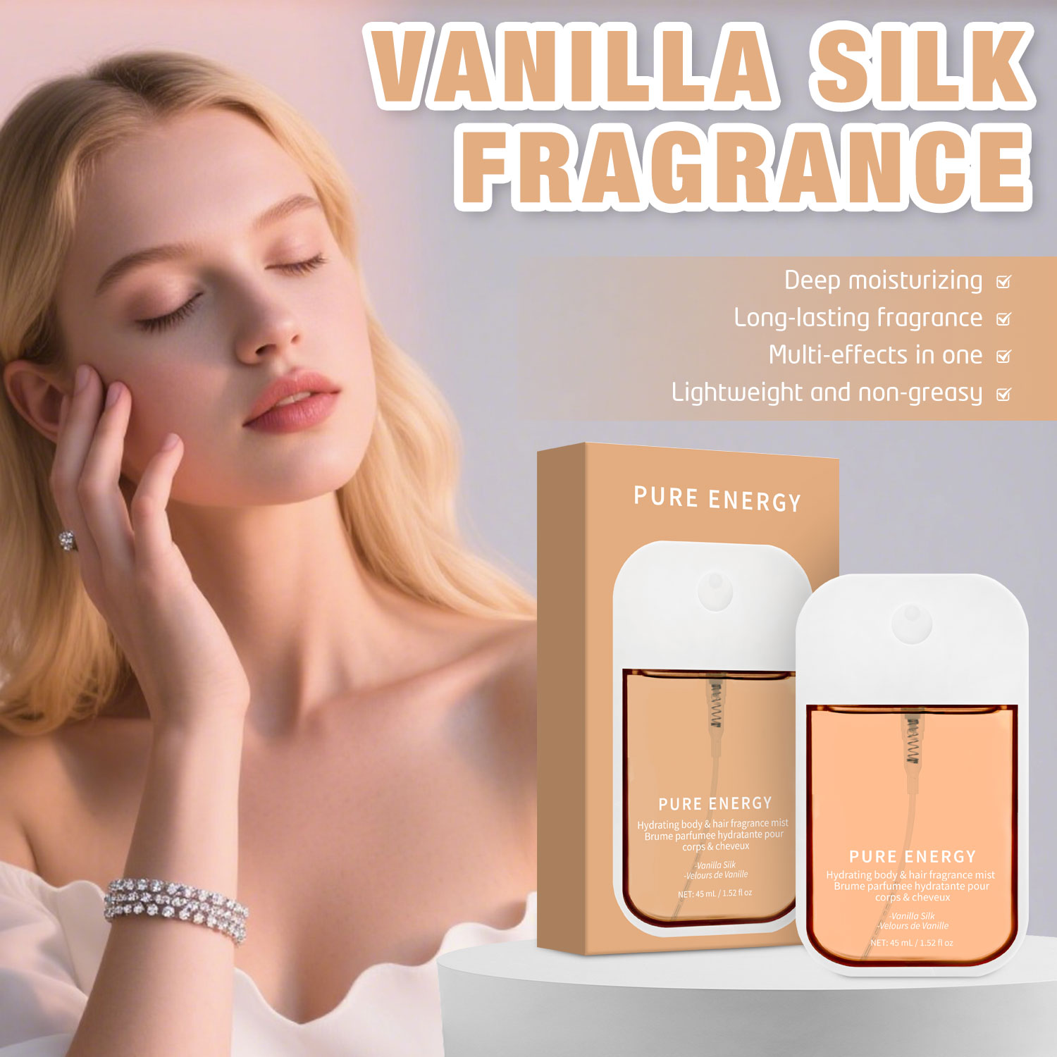 Fragrance Perfume For Hair - Vanilla Velvet Body Mist dla kobiet